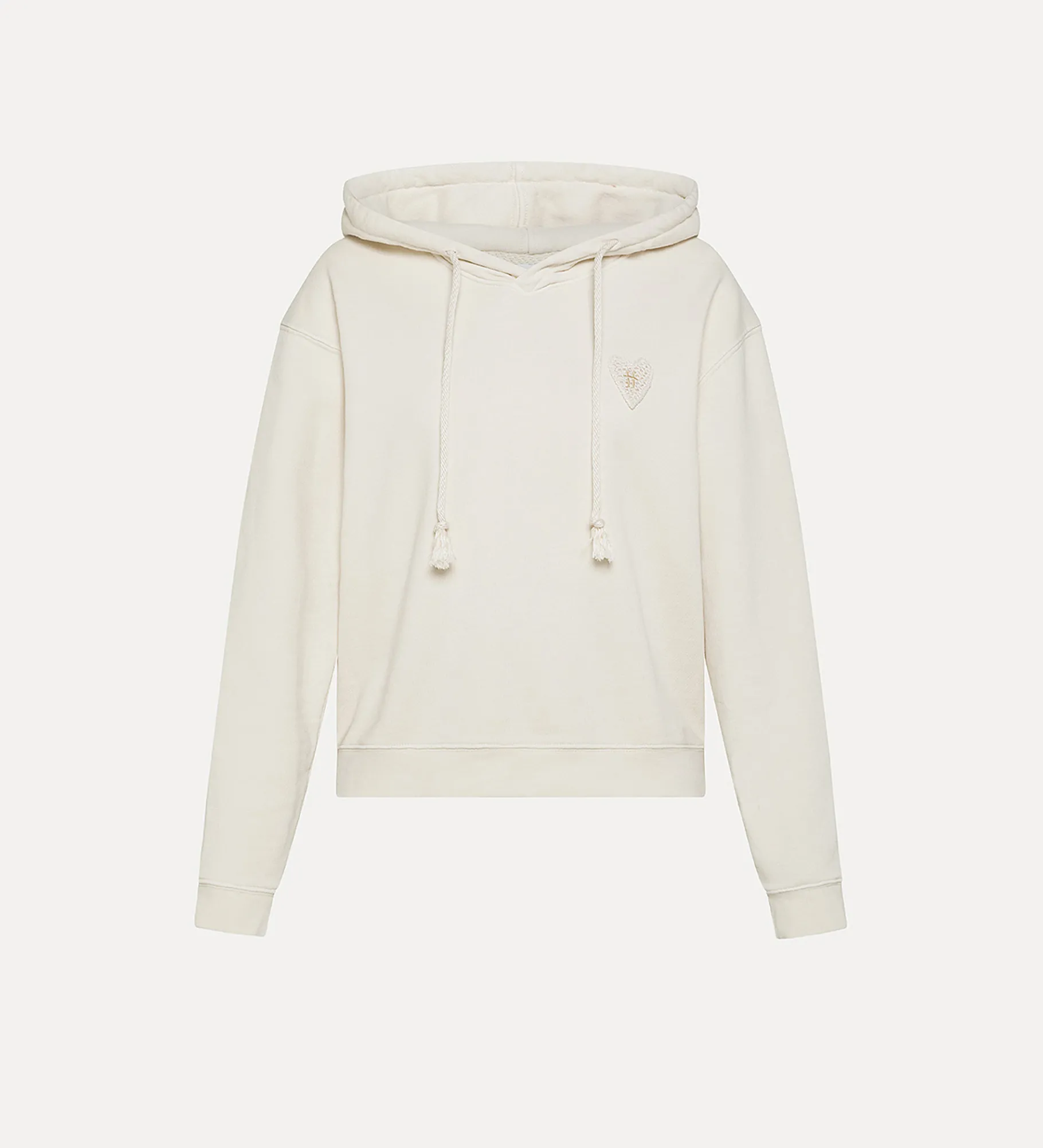 forte_forte essential hoodie in cotton twill fleece ivory^ Tops