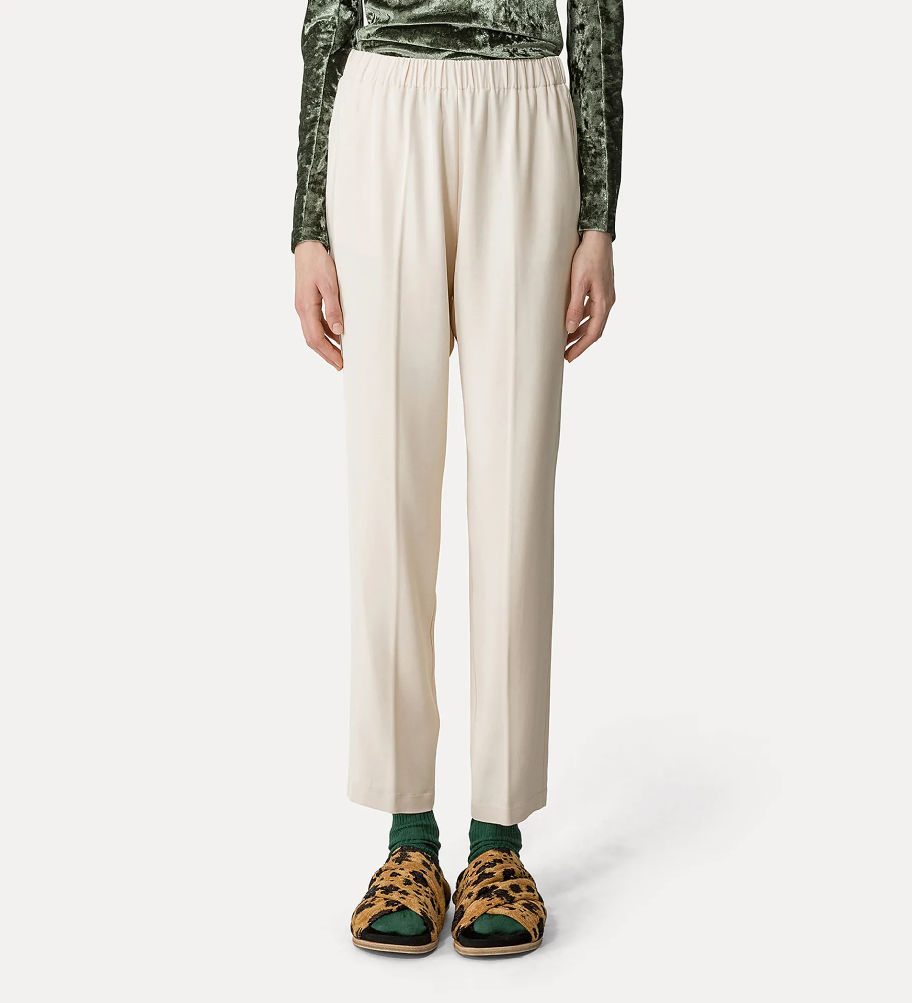 forte_forte essential trousers in stretch crêpe cady ivory^ Pants