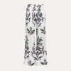 forte_forte flared satin trousers with “the secret lily” pattern orchidea^ Pants