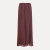 forte_forte flared trousers in cotton–and–silk voile black orchid^ Pants