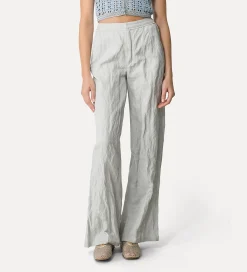 forte_forte flared trousers in crinkled cotton madreperla^ Pants