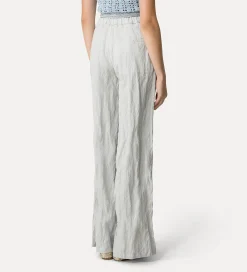 forte_forte flared trousers in crinkled cotton madreperla^ Pants