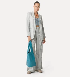 forte_forte flared trousers in crinkled cotton madreperla^ Pants