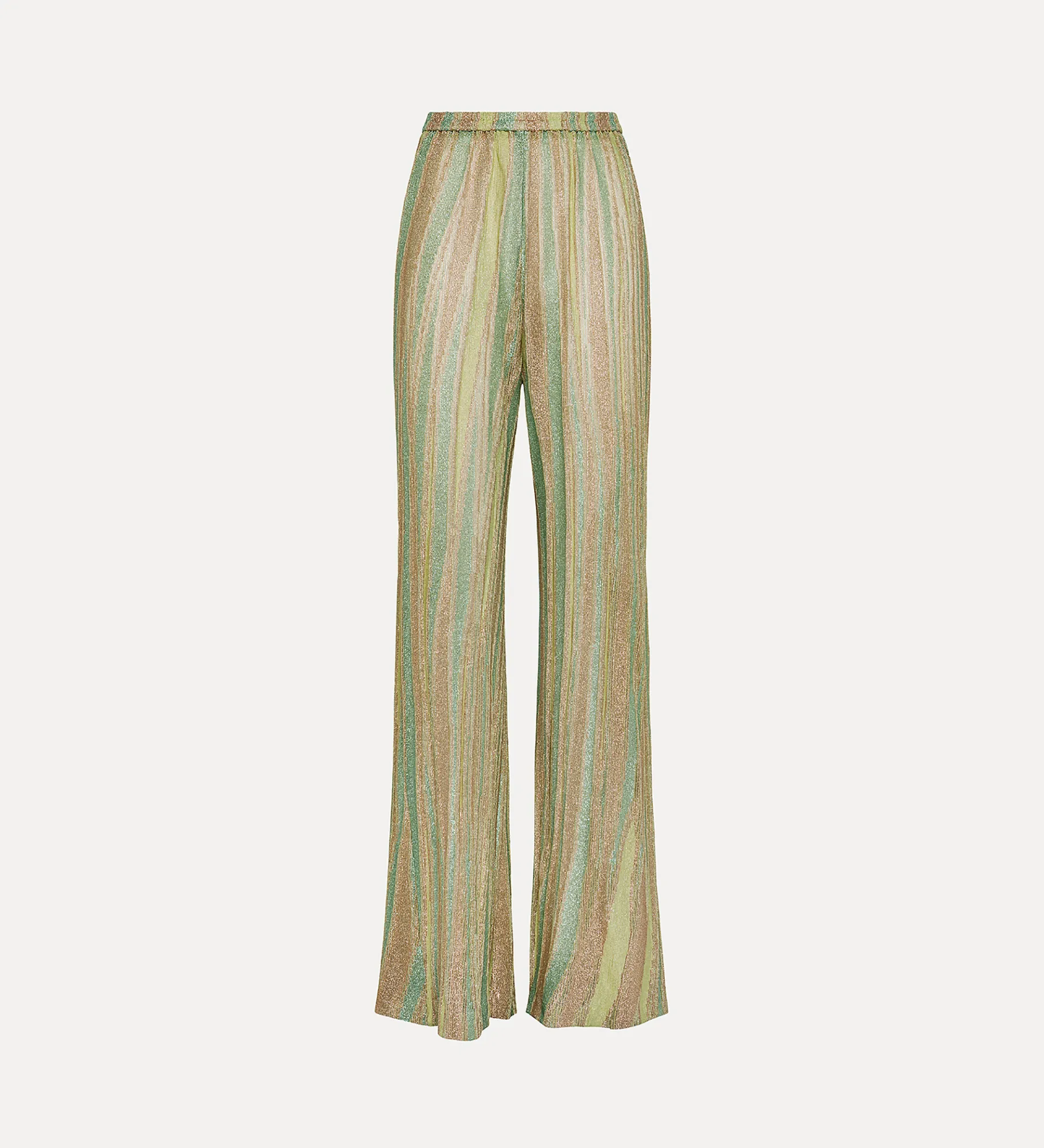 forte_forte flared trousers in lurex–shot jacquard clorofilla^ Pants
