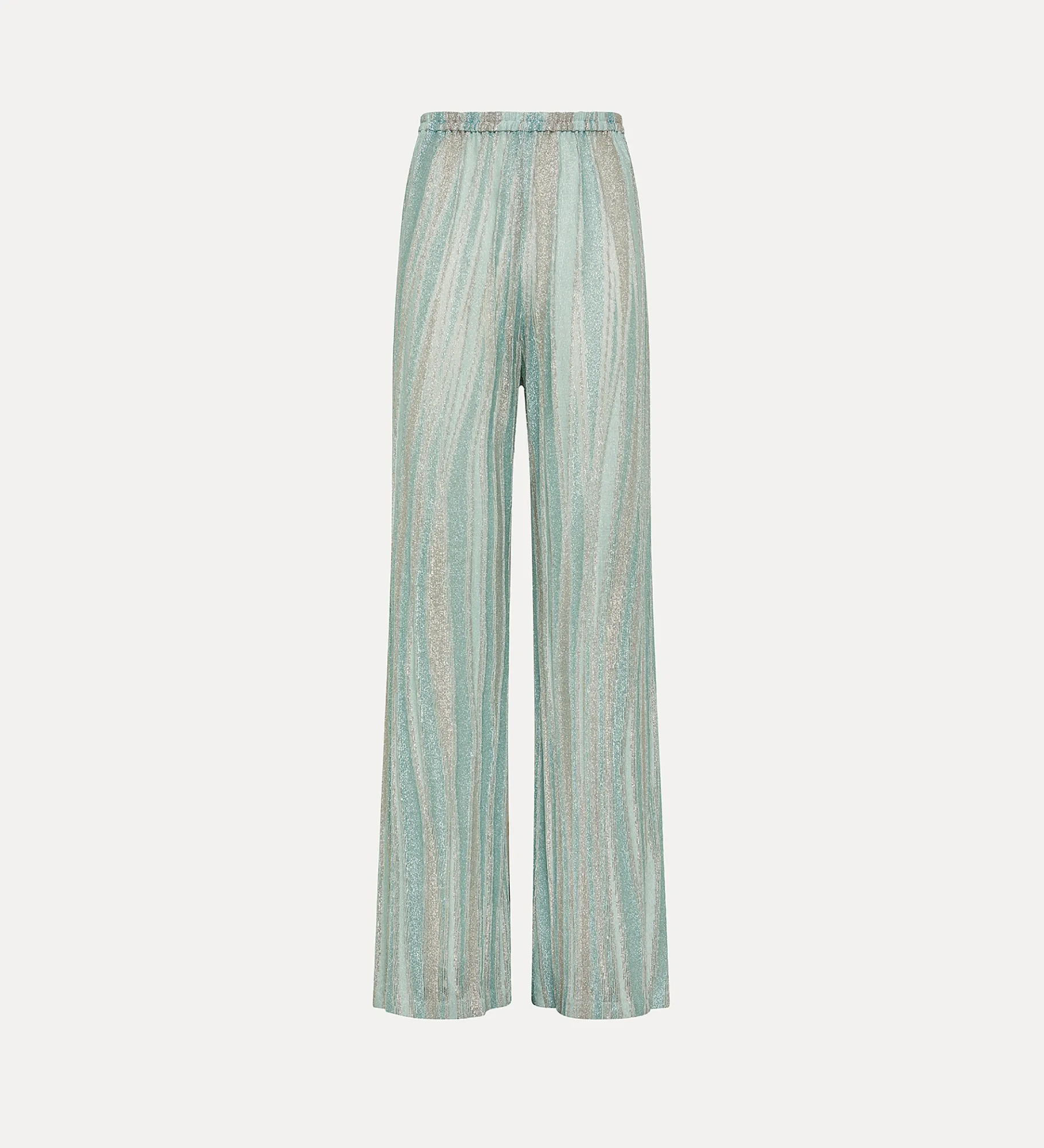 forte_forte flared trousers in lurex–shot jacquard acqua^ Pants