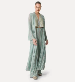 forte_forte flared trousers in lurex–shot jacquard acqua^ Pants