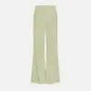 forte_forte flared trousers in satin aloe^ Pants