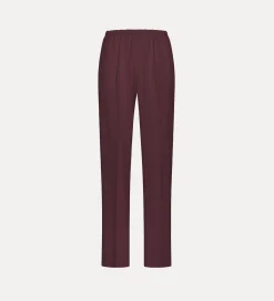 forte_forte flared trousers in slub viscose black orchid^ Pants