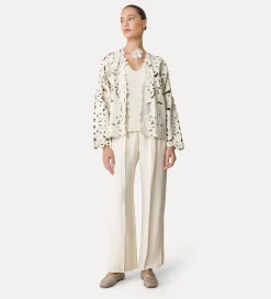 forte_forte flared trousers in slub viscose orchidea^ Pants