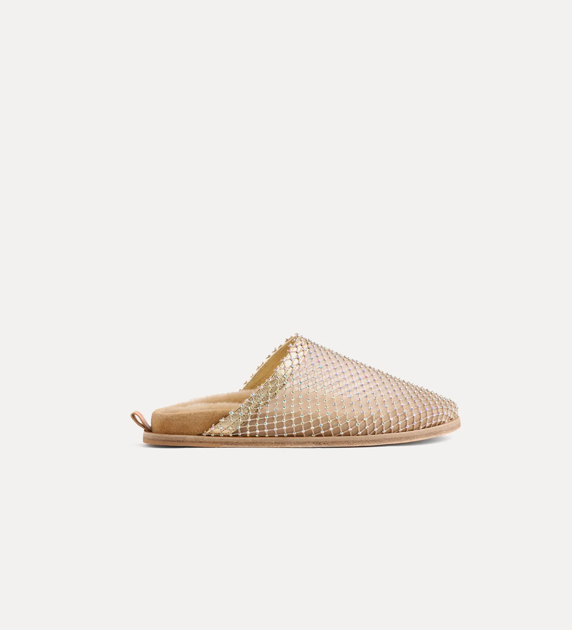 forte_forte flat mesh mule with diamanté detailing nude^ Shoes