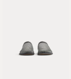 forte_forte flat mesh mule with diamanté detailing nero^ Shoes