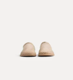 forte_forte flat mesh mule with diamanté detailing nude^ Shoes
