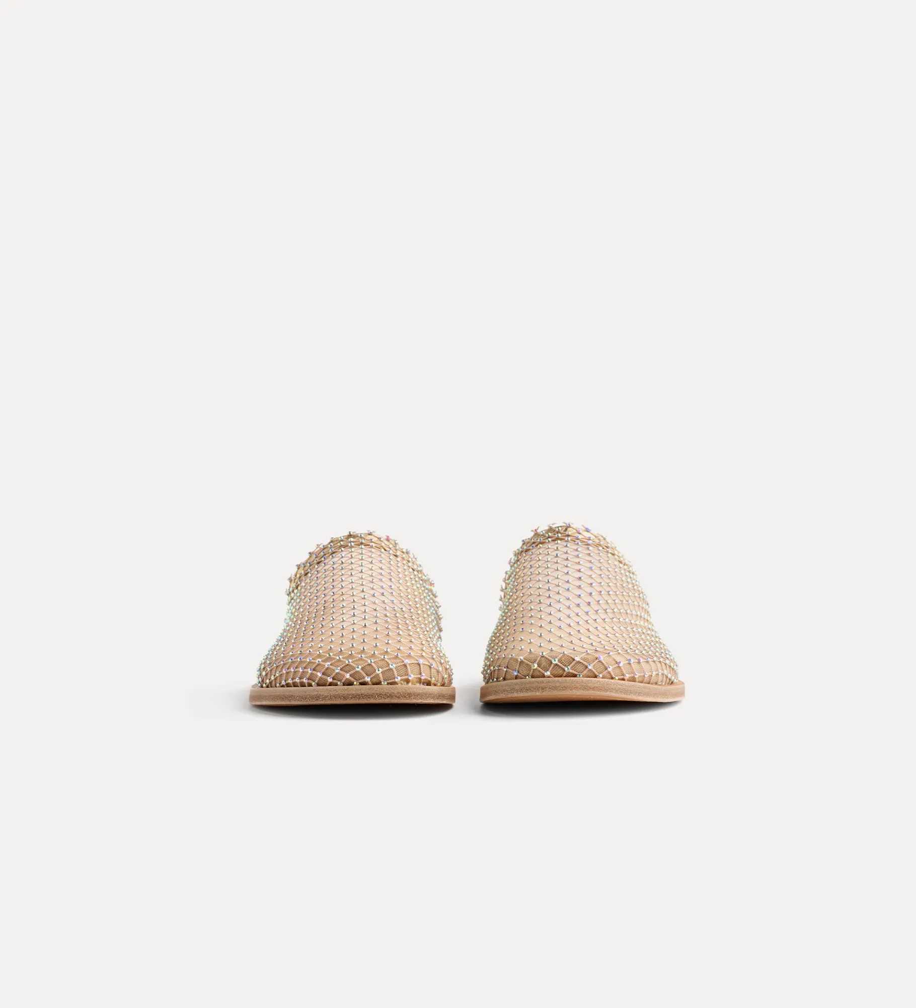forte_forte flat mesh mule with diamanté detailing nude^ Shoes