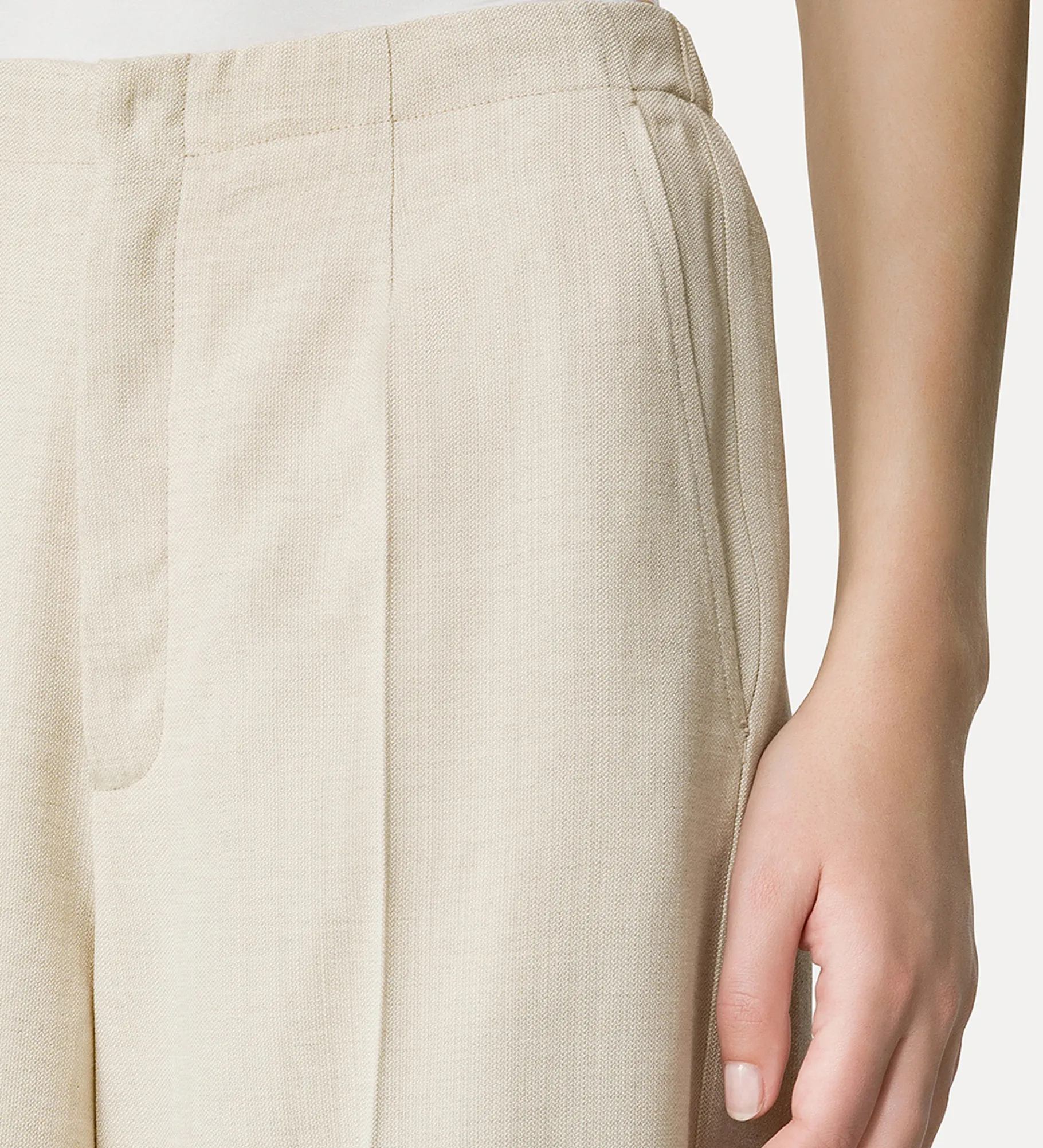 forte_forte flat–front trousers dune^ Pants