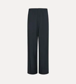 forte_forte flat–front trousers in black abisso^ Pants