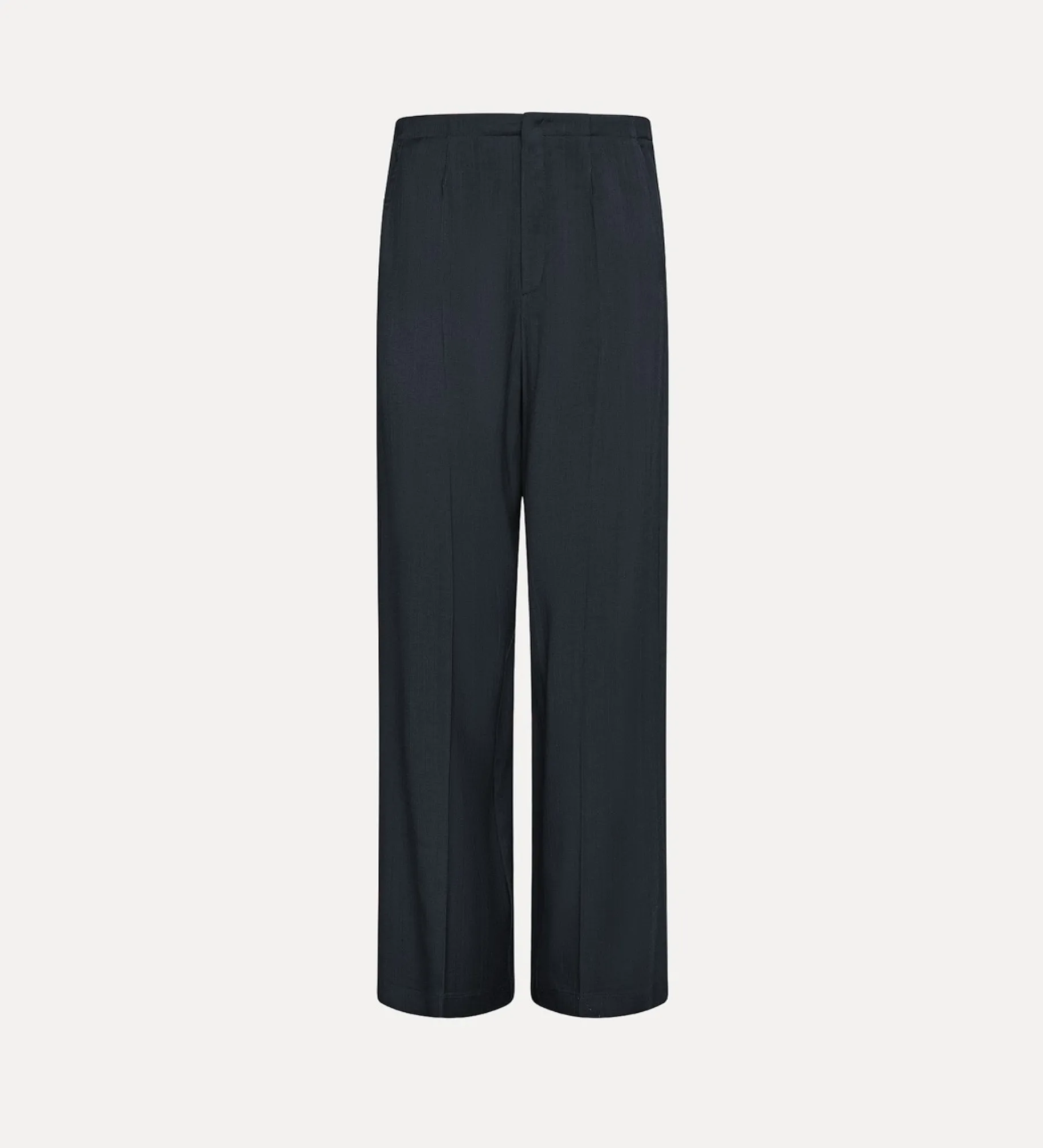 forte_forte flat–front trousers in black abisso^ Pants