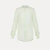 forte_forte granddad–collar shirt in voile mint^ Shirts