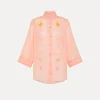 forte_forte half–sleeve voile shirt with “oniric blossom” embroidery pattern pesco^ Shirts