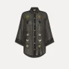 forte_forte half–sleeve voile shirt with “oniric blossom” embroidery pattern nero^ Shirts