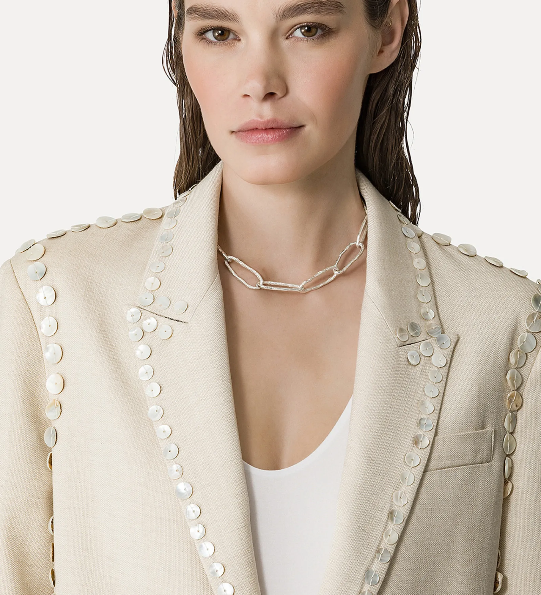 forte_forte jacket in sandy–hued viscose and wool dune^ Jackets