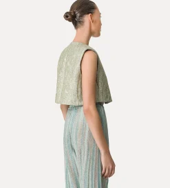 forte_forte jacquard vest with diamanté detailing twinkle^ Jackets