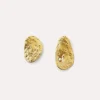 forte_forte 18k–gold–plated asymmetrical sculptural earrings oro^ Jewels