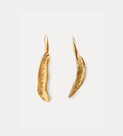 forte_forte leaf sculpted earrings oro^ Jewels