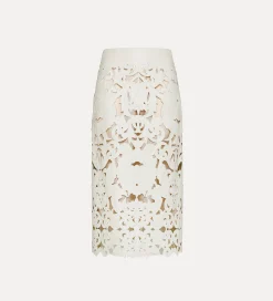 forte_forte leather skirt jacket with “poetic orchid” embroidery work orchidea^ Skirts