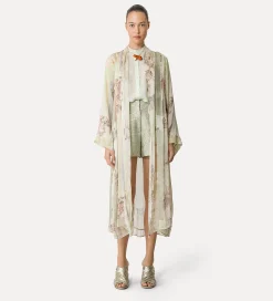 forte_forte linen and silk robe with “the secret garden” print design pesco^ Coats