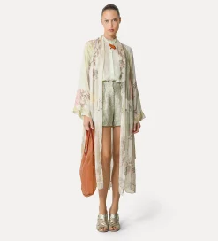 forte_forte linen and silk robe with “the secret garden” print design pesco^ Coats