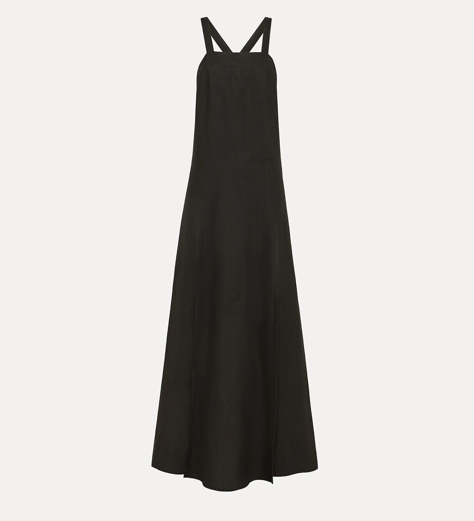 forte_forte linen dress with spaghetti straps noir^ Dresses