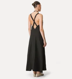 forte_forte linen dress with spaghetti straps noir^ Dresses
