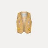 forte_forte linen vest for women with “oniric blossom” embroidered detailing grano^ Jackets