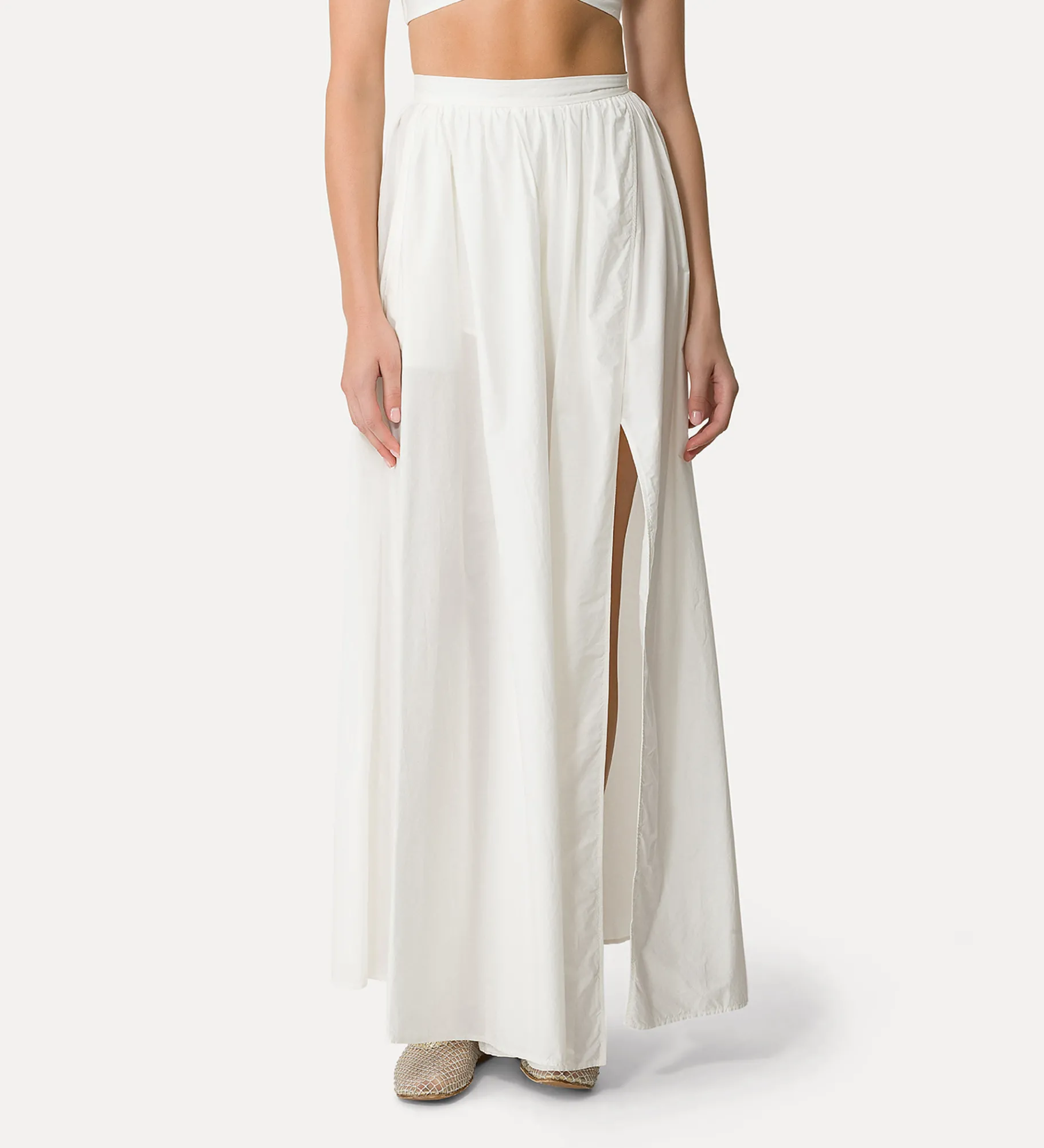forte_forte long cotton skirt bianco^ Skirts