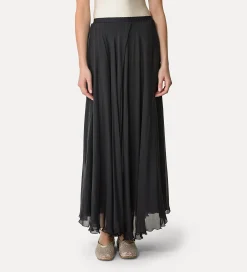 forte_forte long skirt in silk chiffon noir^ Skirts