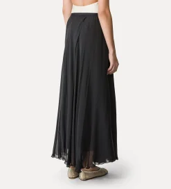 forte_forte long skirt in silk chiffon noir^ Skirts