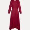 forte_forte long–sleeve dress in voile ruby^ Dresses
