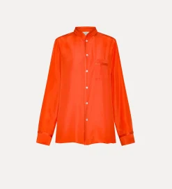 forte_forte mandarin–collar shirt in silk papavero^ Shirts