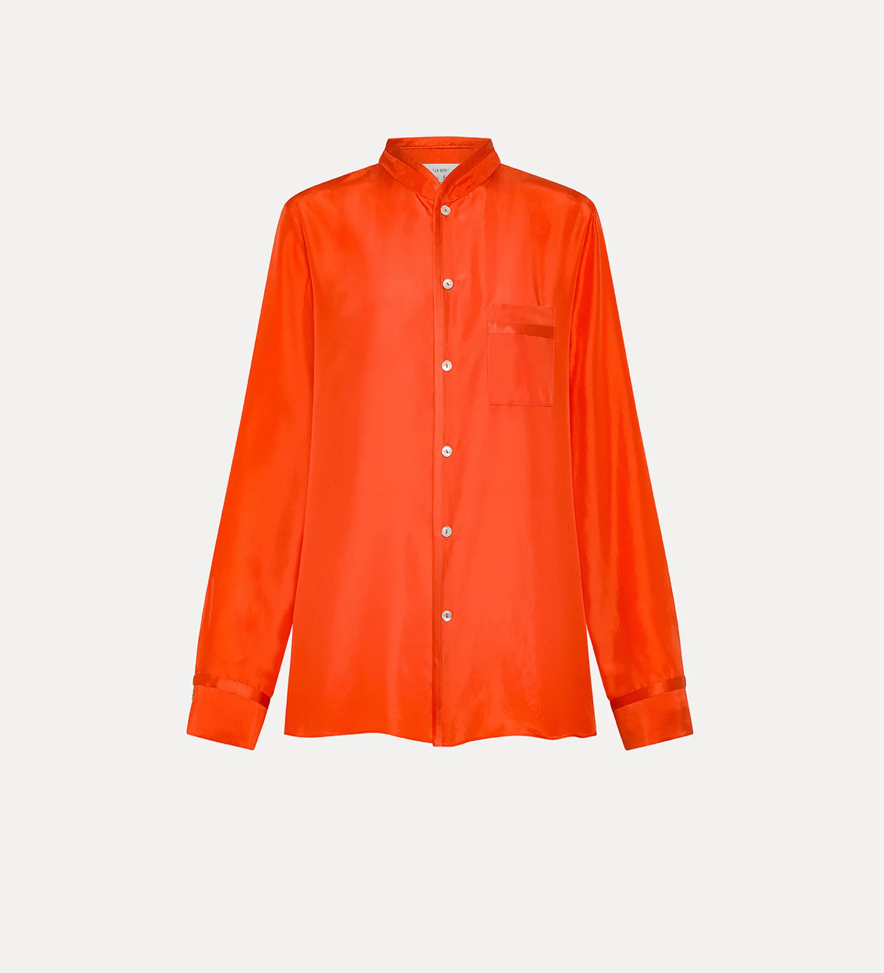 forte_forte mandarin–collar shirt in silk papavero^ Shirts