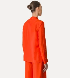 forte_forte mandarin–collar shirt in silk papavero^ Shirts