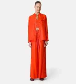 forte_forte mandarin–collar shirt in silk papavero^ Shirts
