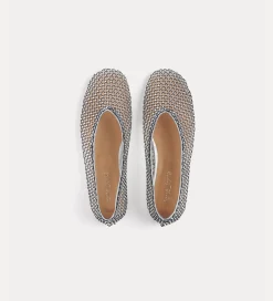 forte_forte mesh ballet flat with diamanté detailing nero^ Shoes