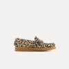 forte_forte moccasin in animal–patterned pony skin with crystal embellishment animalier^ Shoes