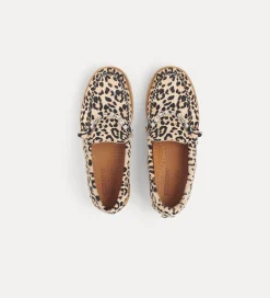 forte_forte moccasin in animal–patterned pony skin with crystal embellishment animalier^ Shoes