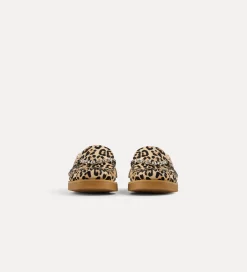 forte_forte moccasin in animal–patterned pony skin with crystal embellishment animalier^ Shoes