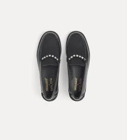 forte_forte moccasins in calf and pony skin with crystal embellishment nero^ Shoes
