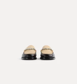 forte_forte moccasins in calf and pony skin with crystal embellishment burgundy^ Shoes