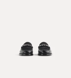 forte_forte moccasins in calf and pony skin with crystal embellishment nero^ Shoes