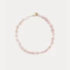forte_forte necklace with gemstone flowers quarzo rosa^ Jewels