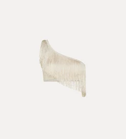 forte_forte one–shoulder top in jersey with fringing orchidea^ Beachwear And Lingerie